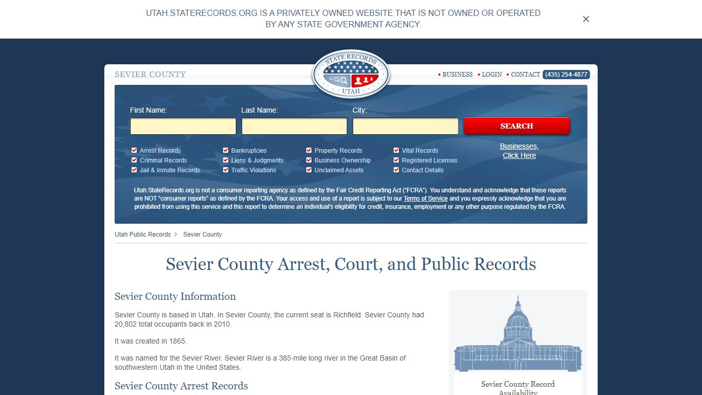 Sevier County Arrest, Court, and Public Records