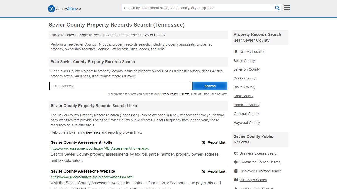 Sevier County Property Records Search (Tennessee) - County Office