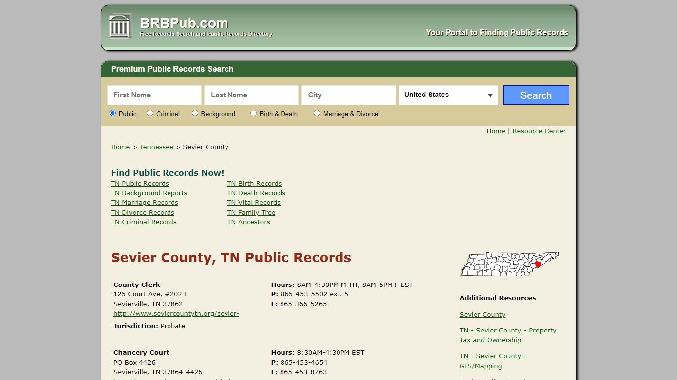 Sevier County Public Records | Search Tennessee Government Databases