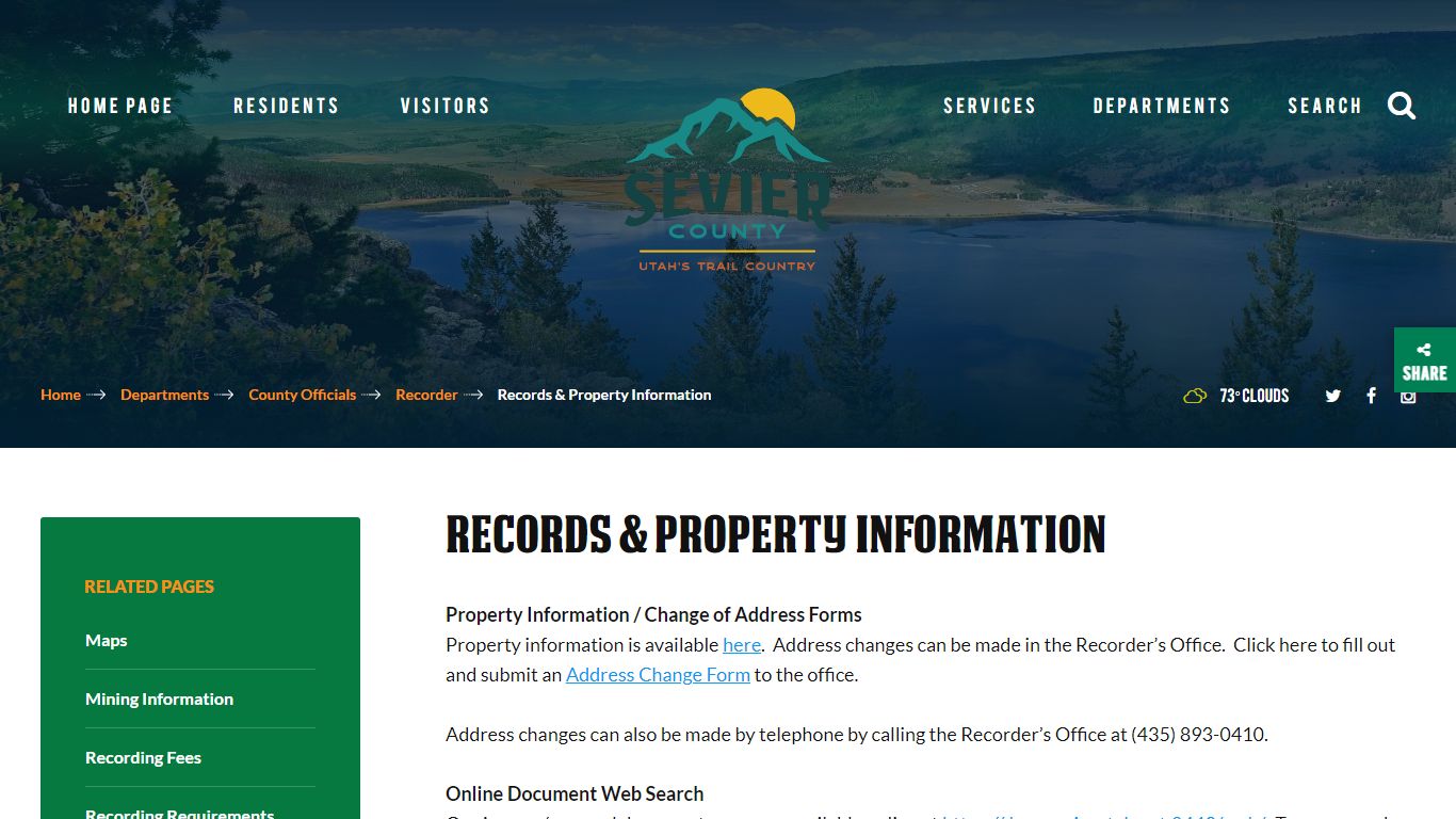 Records & Property Information - Sevier County, Utah