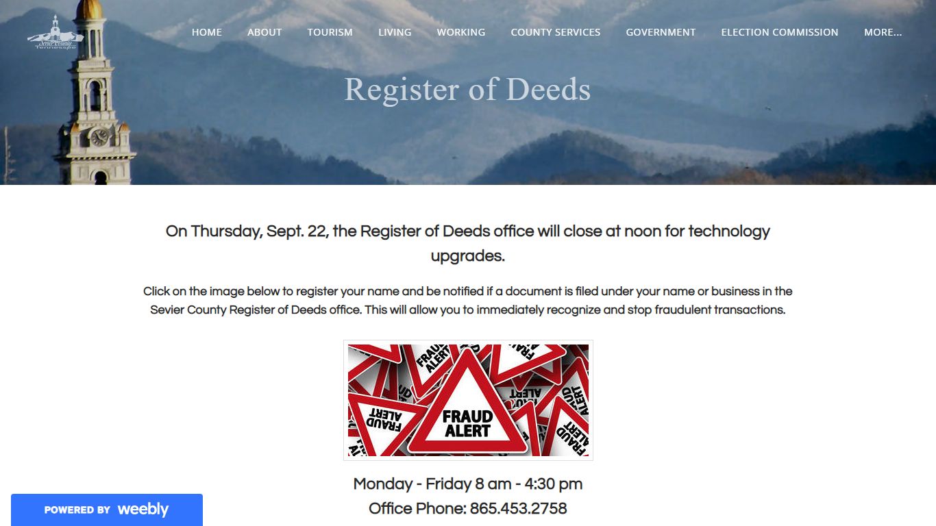 Register of Deeds - SEVIER COUNTY TENNESSEE